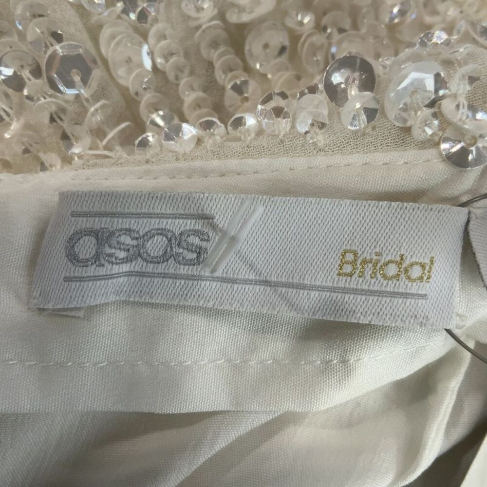 Asos Design Josie Embellished Cami Maxi Wedding Dress White 8 - Picture 3 of 3
